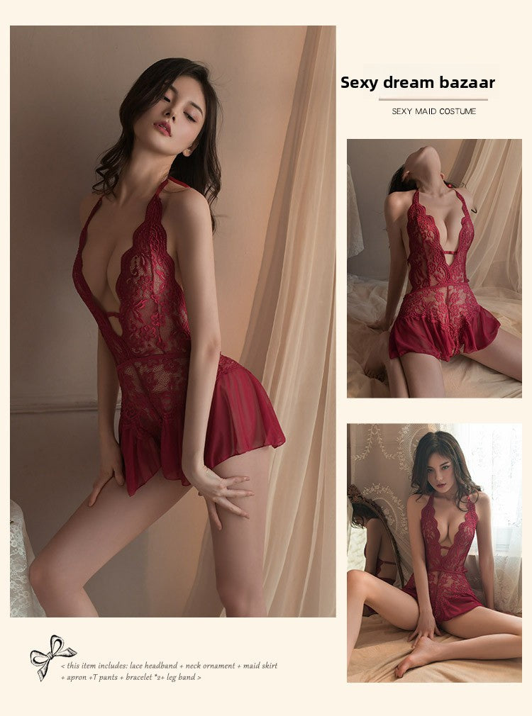Plus Size Sexy Lingerie Wholesale Transparent Lace Temptation Bodysuit Open Crotch For Women